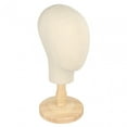 thumbnail image 6 of Mannequin Head Faceless Head Hat Holder Stand Display with Detachable Wood Stand Accessory Female Mannequin Head Holder Head grain base, 6 of 10