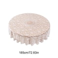 thumbnail image 3 of Homekingdee Round Lace Tablecloth - 72.83 Inch Embroidered Sheer Table Cover with Non-Slip Device for Home, Restaurant and Cafe Use, 3 of 6