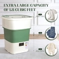 thumbnail image 2 of Portable Washing Machine, 1.8 Cu.Ft Large Capacity Foldable Washer with Spin Basket & 150W Motor, Timer Control for Apartment, RV, Camping & Travel – No Laundry Room Needed (White Green), 2 of 6