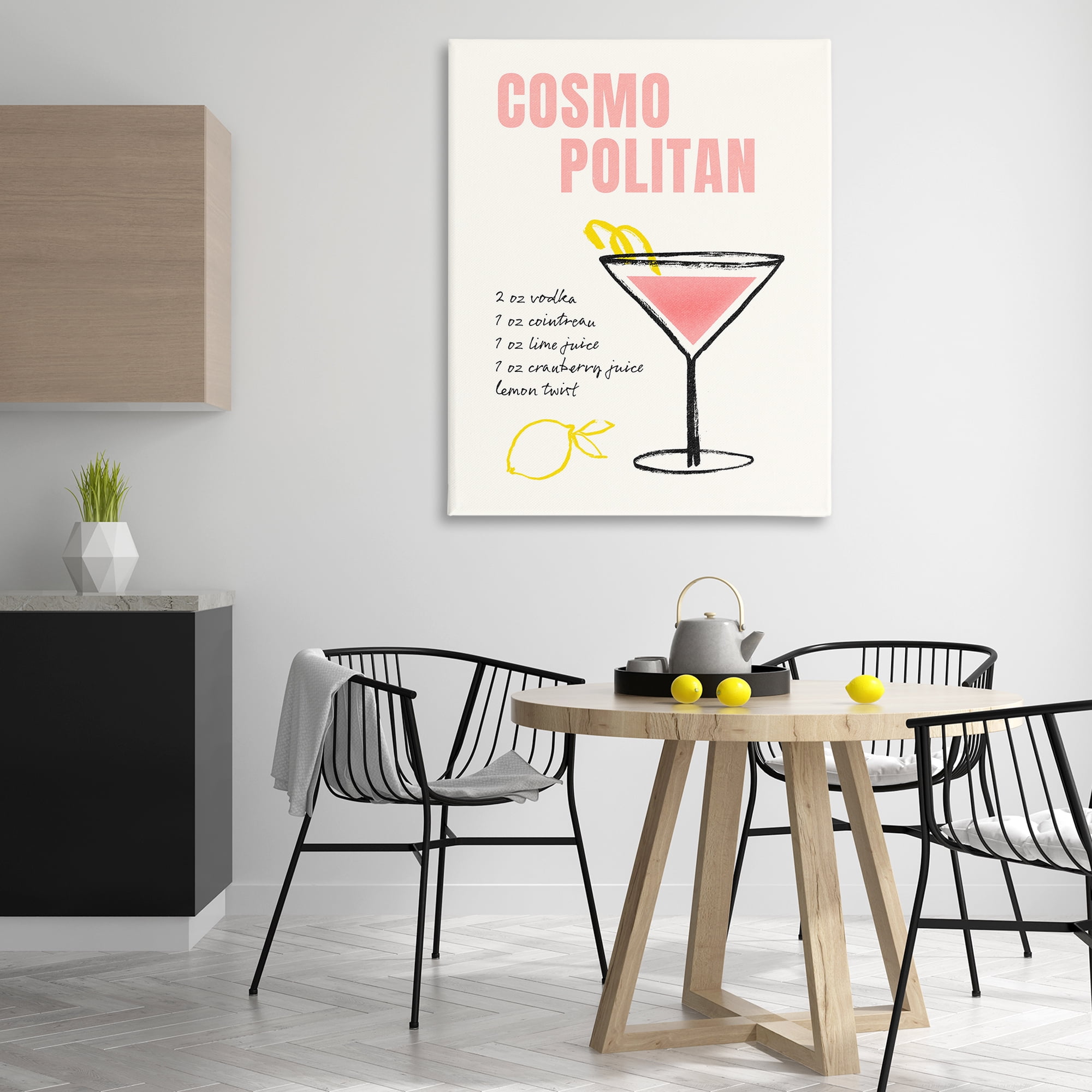 Stupell Industries Cosmopolitan Drink Recipe Food & Beverage Painting Gallery Wrapped Canvas Art Print Wall Art, 36 x 48