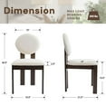 thumbnail image 3 of Dayalane Mid-Century Modern Dining Chairs Set of 4, Armless Round High Back Boucle Fabric Upholstered Kitchen Chairs, Solid Wood Frame Accent Chairs for Dining Kitchen Living Room, White, 3 of 9
