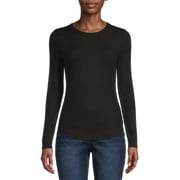 No Boundaries Juniors' Crew Ribbed Long Sleeve Tee