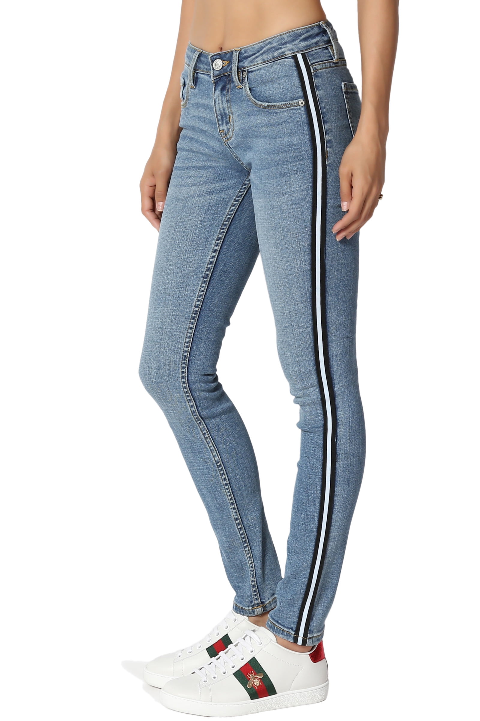 skinny jeans with stripe down the side