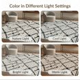 thumbnail image 7 of ODIKA 4'x6' Black Ivory Geometric Medallion Pixelated Washable Area Rug Traditional Stepped Motif Pattern With Repeating Stain Resistant, Low Pile, Easy Care for Dorm Room, Small Living, 7 of 7