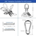 thumbnail image 2 of Heavy Duty Ceiling Hook, 450Kg Capacity Sturdy Ceiling Wall Mounting Hook Sus304 Stainless Steel, Suspension Trainer Suspension Kit, Used For Hanging Chairs, Yoga Boxing Bags, 2 of 5