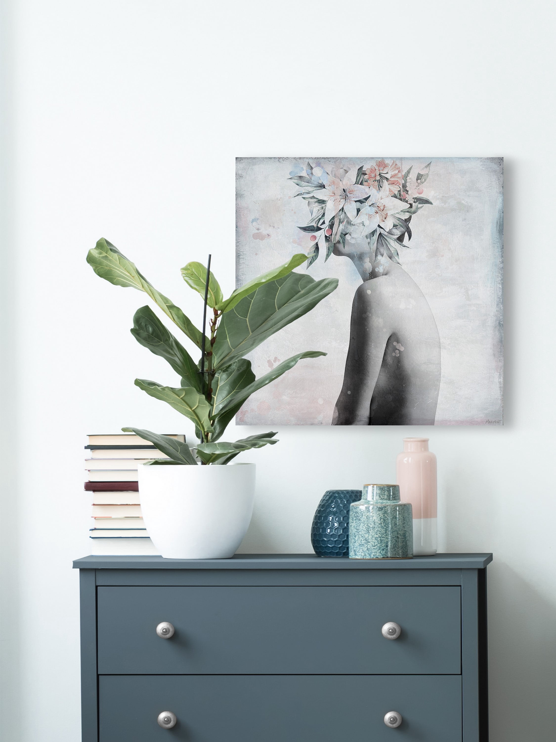 Marmont Hill Enchanting Flower Headband Canvas Wall Art, 48" x 48"