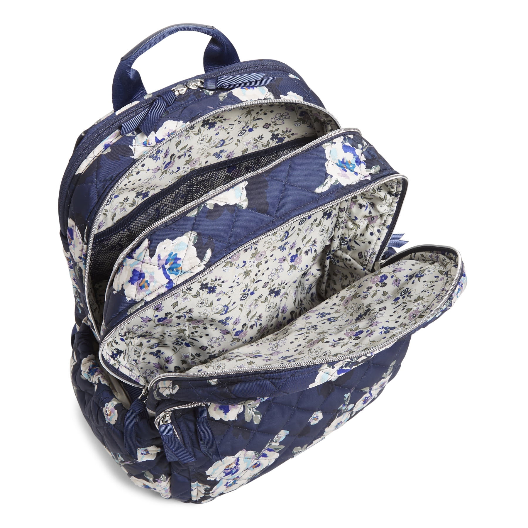 Vera Bradley Performance Twill Convertible Backpack Blooms & Branches Navy NWT Vera Bradley Navy Blooms and Branches XL Campus Backpack  main image 3