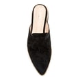 thumbnail image 2 of Cecelia New York Amara Black Suede Pointed Toe Open Back Slides Flats Mules (Black, 6), 2 of 3