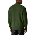 thumbnail image 3 of Men's Knit Shirts Long Sleeve Button Up Pullover Sweater Textured Casual Collared Tops Army Green M, 3 of 3