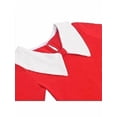 thumbnail image 5 of Girls Dress Red White Collar Casual School Cozy Cotton 8 Years, 5 of 7