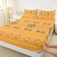 thumbnail image 3 of Manfei Vintage Polka Dots Twin Sheet Set (3-Piece) Bohemian Rhombus Orange Ultra Soft Decor, 3 of 7