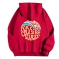 thumbnail image 4 of Puliio Women's Hoodie Retro Sunset Wave Letter Graphic Print Oversized Soft Long Sleeve Beach Sweatshirt With Front Pocket, 4 of 5