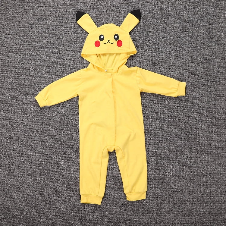 Pokemon Pikachu Baby Children Autumn Winter Warm Jumpsuit Cartoon