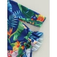 thumbnail image 5 of Toddler Infant Baby Girl One-Piece Swimsuit Rash Guard Zipper Long Sleeve Swimwear Bathing Suit with Sun Hat Set Beach Wear, 5 of 7