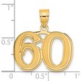 thumbnail image 4 of 14K Yellow Gold Polished Etched Number 60 Pendant - Jbsp, 4 of 5