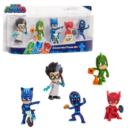 PJ Masks Collectible 5-Piece Figure Set,Catboy, Owlette, Gekko, Romeo, and Night Ninja, Kids Toys for Ages 3 Up, Gifts and Presents