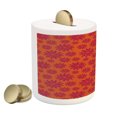 thumbnail image 2 of Floral Piggy Bank, Modern Design with Geometrical Bold Line Flowers Image, Ceramic Coin Bank Money Box for Cash Saving, 3.6" X 3.2", Scarlet and Maroon, by Ambesonne, 2 of 4