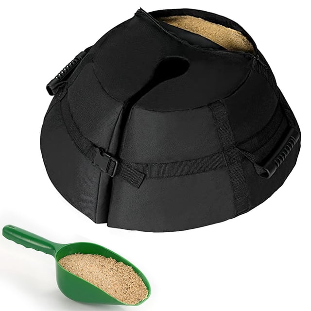 Muyoka Peso de la base del paraguas Redondo 600D Bolsas de arena resistentes a la intemperie Base del soporte del paraguas para paraguas Muyoka Hogar