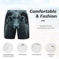 thumbnail image 3 of Balery Moody Ram Portrait Mens Swim Trunks Swim Shorts for Men Quick Dry Inseam Beach Shorts with Compression Liner Pocket-Small, 3 of 9