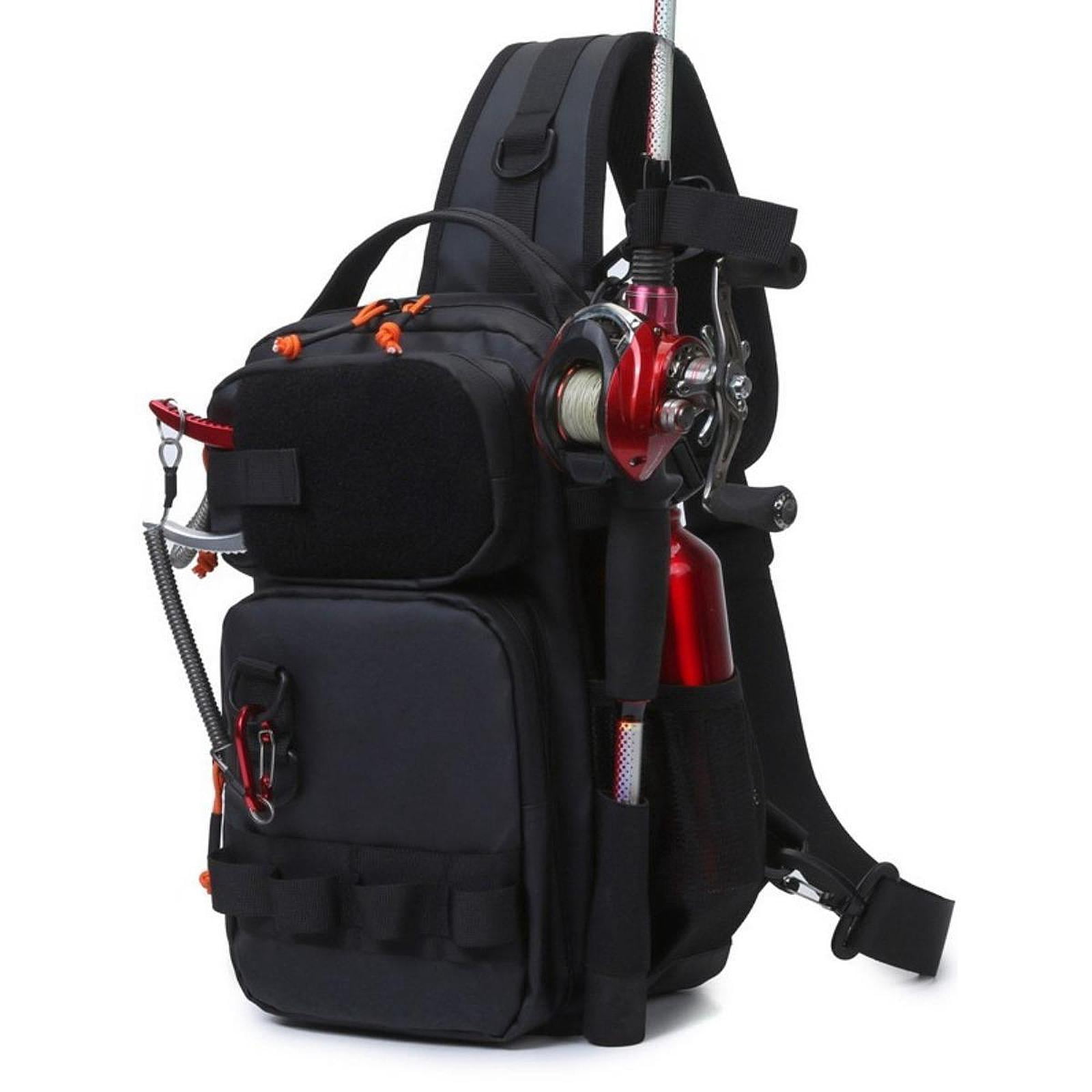 harayaa Bag of Light Fishing Equipment with Front Pockets And Higher Than Zipper, Sports Black