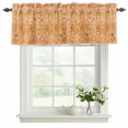 thumbnail image 2 of Orange Yellow Boho Valances for Windows, Decorative Rod Pocket Window Valance Curtains, Vintage Shabby Abstract Geometric Art Short Curtain Drapes for Kitchen/Living Room, 2 Panels, 42" W x 18" L, 2 of 8