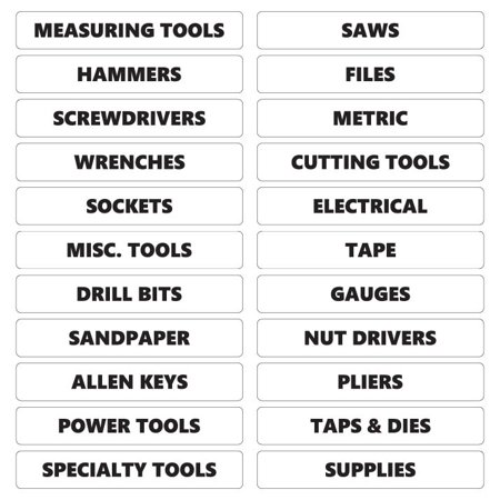 

Toolbox Organizational Magnetic Rounded Labels by DCM Solutions (Black Inverted 0.75 H x 4.5 W)