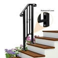 thumbnail image 6 of Ktaxon 1st Tier  Outdoor Handrails, Wrought Iron Railing, Exterior Hand Railing for Garage, Porch, Garden Outdoor & Indoor (Matte Black), 6 of 13