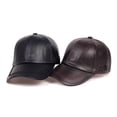 thumbnail image 7 of Fashion Solid Winter Leather Baseball Cap Men Autumn Warm Black Caps Women Bone Masculino Mens Hats And Hats Gorras ,Unique Design, 7 of 7