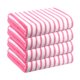 thumbnail image 1 of Toalla JML de microfibra, paquete de 4 unidades, 76 x 152 cm, rayas rosadas y blancas, 1 of 8