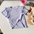 thumbnail image 5 of Cethrio Girls Cotton T-shirts, Fashion Casual Crew Neck Short Sleeve Summer Tops Kids Tees Blue Size 10, 5 of 6