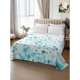 thumbnail image 2 of Turquoise Polka Dot Queen Size Flat Sheet, Wrinkleproof & Fadeproof Cooling Flat Bed Sheet Only, Modern Art Abstract Watercolor Dot Breathable Soft Bedding Top Sheets 90 x 102 Inches, 2 of 8