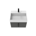thumbnail image 3 of Amazon 24" Black Wood Floating Vanity with White Top and Black Trim, 3 of 10