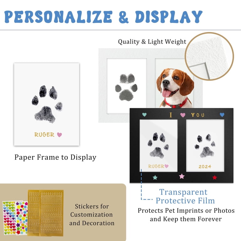 Paw Print Tattoo Dog Paw Print Kit With Frame - Memorial Keepsake For ...