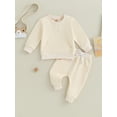 thumbnail image 2 of Arvbitana Infant Baby Boys Girls Pants Sets Long Sleeve Embroidery Sweatshirt + Elastic Waist Pants 2Pcs Outfits Toddler Autumn Casual Clothes 6M 12M 18M 24M 2T 3T, 2 of 8