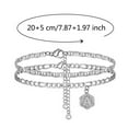 thumbnail image 2 of Initial Ankle Bracelets for Women Waterproof Dainty Layered Figaro Chain Letter Initial CZ Heart Ankle Bracelets Set Summer Beach Jewelry for Women, 2 of 8