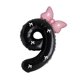 thumbnail image 1 of Globo número 9 negro de 32" con moño rosa, 1 of 3
