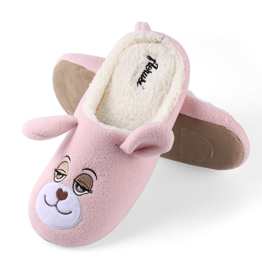 Aerusi Toddler Flopsy Teddy Bear Indoor Slippers
