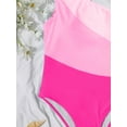 thumbnail image 5 of Hotian Women's One Piece Swimsuit Color Block One Shoulder Cut Out Bathing Suit Sexy Beach Swimwear Beachwear Hot Pink M, 5 of 7