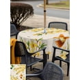 thumbnail image 5 of Outdoor Tablecloth with Umbrella Hole for Patio/Picnic/Party/Camping, Spring Floral Waterproof Table Cloth Square Cover Washable, Watercolor Forsythia Flowers Hummingbirds Beige (60"x 60"), 5 of 8