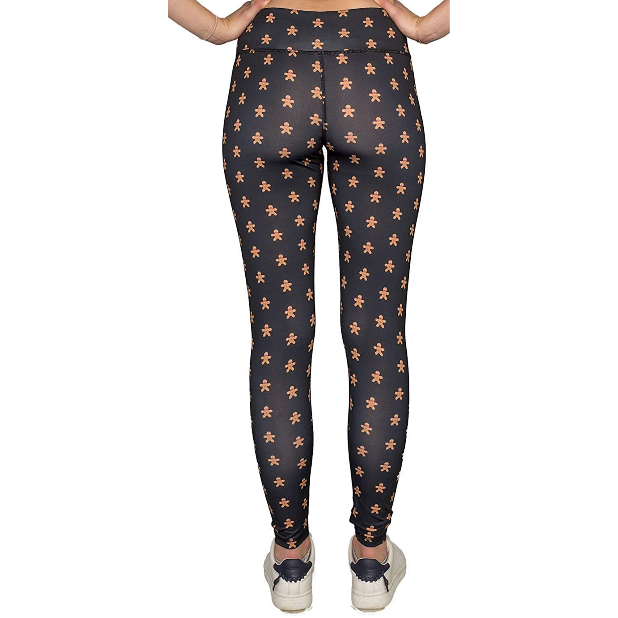 TV Store Gingerbread Man Womens Black Christmas Leggings Walmart