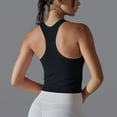 thumbnail image 5 of Mittory Women Ribbed Workout Crop Tops with Built in Bra Yoga Racerback Tank Top Tight Fit, 5 of 8