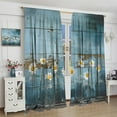 thumbnail image 5 of Rustic Kitchen Curtains Vintage Blue Wooden Board Daisy Flower Bottle Farmhouse Bedroom Living Room Blackout Rod Pocket Decoration Window Drapes 2 Panels W21xL63in W42xL84in, 5 of 6