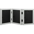 thumbnail image 3 of Golden State Art 3-Opening 4x6 Trifold Hinged Desk Top Family Picture Collage Frames, Silver, 1 Pack, 3 of 4