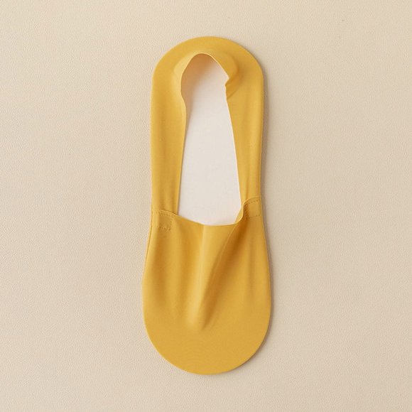 Nvzi-c Chaussettes Invisibles pour Hommes Antidérapantes Décontractées Coupe Basse Bateau 3 Pack, Jaune