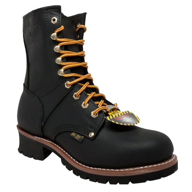 Leñador con punta de acero de 9 "para hombre, color negro, talla 10.5 AdTec 1428-M105