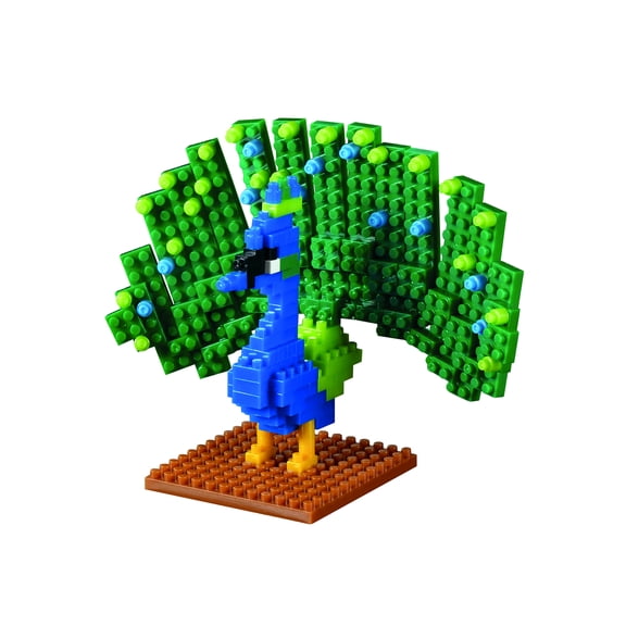 Brixies Brick Model PEACOCK 3-D Model Brick Building Kit