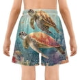 thumbnail image 5 of joogoo Watercolor Turtles in Sea Boys Swim Trunks Beach Swimsuit Shorts Boxer 4T, 5 of 8
