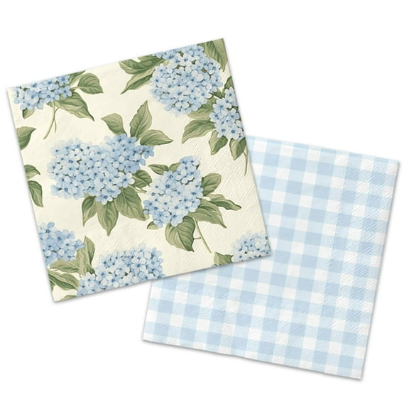 Floral Paper Napkins 40Pcs, Blue White Vintage Design for Party Decorations, Birthday Shower Tea Party Wedding Supplies, Spring Theme, Blue