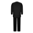 thumbnail image 6 of LEKWK Lounge Sets for Women Crewneck 3/4 Sleeve Top and Elastic Waist Pants Casual Sleepwear Pajamas Fall Winter 2 Piece Loungewear, 6 of 8