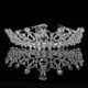 thumbnail image 4 of Corona de cristal de tiara de boda con peine de diadema de boda de diamantes de imitación, 4 of 5